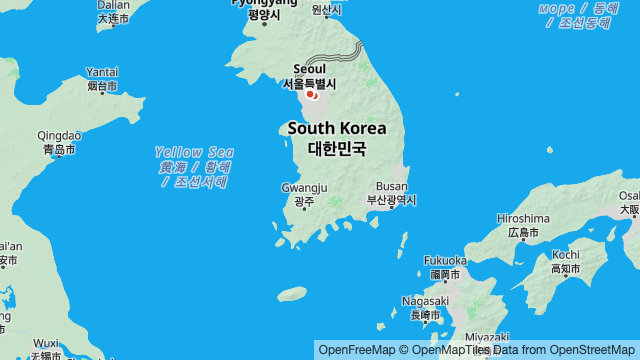 대한민국 지도 미리보기 · OpenStreetMap 데이터
